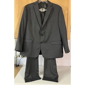 Unbranded Two Piece Suit Mens 48R Charcoal Grey Business Formal Blazer